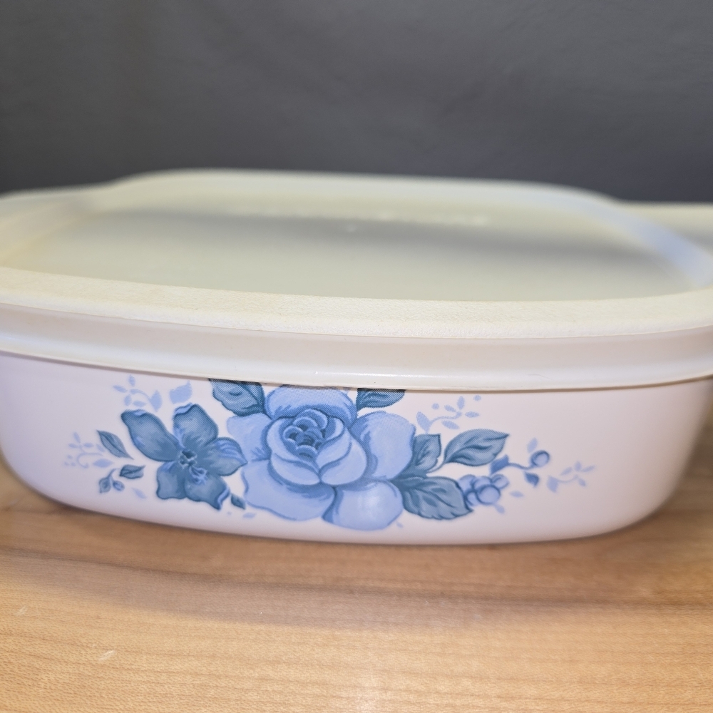 Corningware Blue Floral Casserole Dish